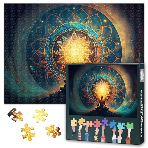 Erwachsene Puzzles 1000 Blöcke, buddhistische philosophische Puzzles, Erwachsene Meditative Puzzles, Erwachsene Puzzle-Spiele oder Spielzeug für ältere Freunde 50x70cm von TISHIRON