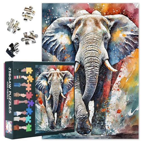 Erwachsene Wildtier Puzzle 1000 Stück, Elefanten Puzzles, Erwachsene Erwachsene Puzzles, Puzzle Spiel oder Spielzeug für ältere Freunde 50 x 70cm Erwachsene Wildtier Puzzle 1000 Stück, Elefanten Puzzles, Erwachsene Erwachsene Puzzles, Puzzle Spiel oder Spielzeug für ältere Freunde 50 x 70cm von TISHIRON