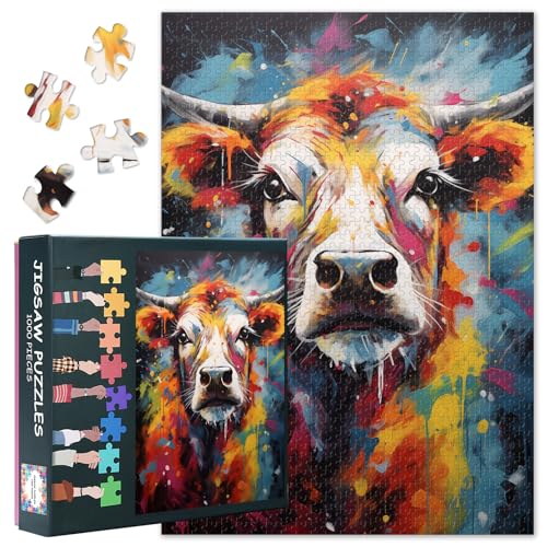 Erwachsene mit Rinder Puzzle 1000 Stück, Rinder Puzzles, Erwachsene mit Erwachsenen Puzzle, Puzzles Spiele oder Spielzeug für ältere Freunde 50 x 70cm Erwachsene mit Rinder Puzzle 1000 Stück, Rinder Puzzles, Erwachsene mit Erwachsenen Puzzle, Puzzles Spiele oder Spielzeug für ältere Freunde 50 x 70cm von TISHIRON