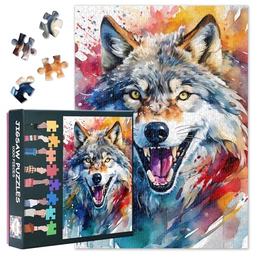 Erwachsene mit Wolf Puzzles 1000 Stück, Tier Puzzle, Erwachsene mit Erwachsenen Puzzles, Puzzle Spiele oder Spielzeug für ältere Freunde 50 x 70cm Erwachsene mit Wolf Puzzles 1000 Stück, Tier Puzzle, Erwachsene mit Erwachsenen Puzzles, Puzzle Spiele oder Spielzeug für ältere Freunde 50 x 70cm von TISHIRON