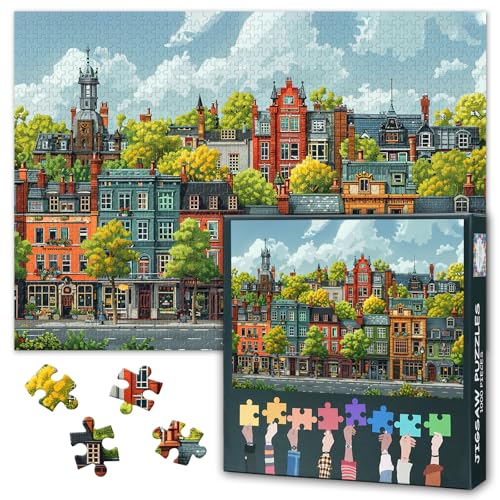 Erwachsenen-Puzzle, 1000 Teile, Stadtstraße, 1000-teiliges Puzzle für Erwachsene, Stadtgebäude, Puzzle, 1000 Teile, herausforderndes Puzzle, fertige Größe 50 x 70 cm Erwachsenen-Puzzle, 1000 Teile, Stadtstraße, 1000-teiliges Puzzle für Erwachsene, Stadtgebäude, Puzzle, 1000 Teile, herausforderndes Puzzle, fertige Größe 50 x 70 cm von TISHIRON