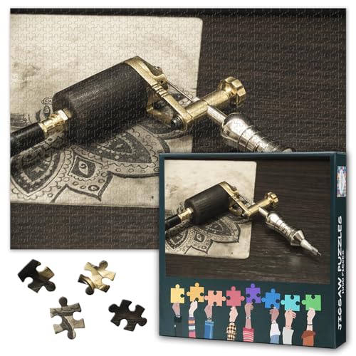 Erwachsenen Tattoo-Puzzle 1000 Stück, Tattoo-Sketch-Puzzle, Erwachsenen-Puzzle, Erwachsenen-Puzzle-Spiel oder Spielzeug, geeignet für ältere Freunde 50x70cm von TISHIRON
