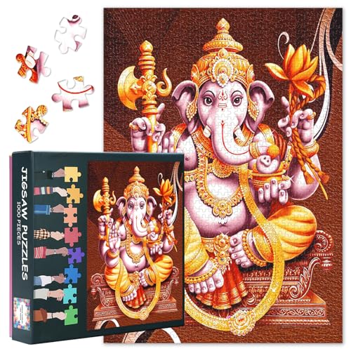 Erwachsener Puzzles 1000 Blöcke, Hindu Götter Puzzles, Herr Ganesha Erwachsenen Puzzle, Puzzle Spiel oder Spielzeug für ältere Freunde 50x70 cm Erwachsener Puzzles 1000 Blöcke, Hindu Götter Puzzles, Herr Ganesha Erwachsenen Puzzle, Puzzle Spiel oder Spielzeug für ältere Freunde 50x70 cm von TISHIRON