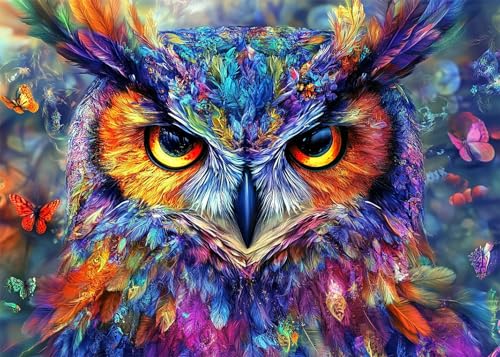 Eule Puzzle 1000 Teile Erwachsene - 1000 Teiles Puzzle für Erwachsene und Kinder ab 9 Jahren Geschicklichkeitsspiel für die ganze Familie Fertige Größe 50x70cm von TISHIRON