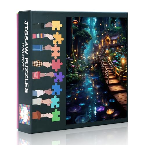 Fantasievolle herausfordernde 1000 Teile Puzzle Erwachsene - 70 x 50 cm schwierige Puzzle Zauberwald Kunst, Familie pädagogische Spiele & Home Decor Geschenk von TISHIRON