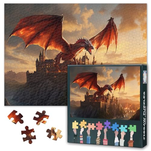 Fantasy Dragon 1000 Stück Puzzle für Erwachsene Magische Burg Puzzles Jugendliche Familie Spielzeug Herausfordernde Puzzles Geeignet für Spiel Nächte Einzigartige mentale Übung Größe: 70x50cm Fantasy Dragon 1000 Stück Puzzle für Erwachsene Magische Burg Puzzles Jugendliche Familie Spielzeug Herausfordernde Puzzles Geeignet für Spiel Nächte Einzigartige mentale Übung Größe: 70x50cm von TISHIRON