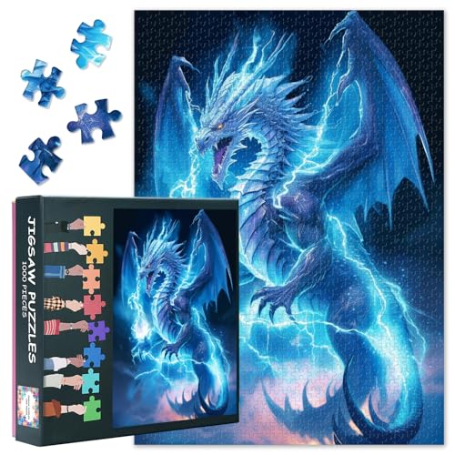 Fantasy Dragon Jigsaw Puzzles 1000 Stücke für Erwachsene Mythische Kreaturen Puzzle Blauer Drache Puzzles Home Wanddekoration Lustig Herausfordernd Geeignet für Spielenächte Größe: 50x70cm Fantasy Dragon Jigsaw Puzzles 1000 Stücke für Erwachsene Mythische Kreaturen Puzzle Blauer Drache Puzzles Home Wanddekoration Lustig Herausfordernd Geeignet für Spielenächte Größe: 50x70cm von TISHIRON