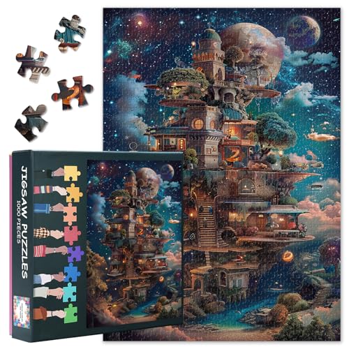 Fantasy Puzzles für Erwachsene Landschaft mit Planeten 1000 Teile Buchzimmer Puzzle für Erwachsene Herausfordernde Familienpuzzle Sterne und Fantasiehäuser Puzzles als Wohnkultur Fantasy Puzzles für Erwachsene Landschaft mit Planeten 1000 Teile Buchzimmer Puzzle für Erwachsene Herausfordernde Familienpuzzle Sterne und Fantasiehäuser Puzzles als Wohnkultur von TISHIRON