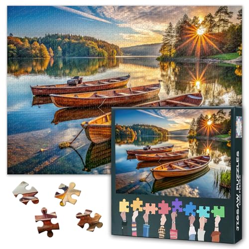 Fischerboot, 1000-teiliges Puzzle für Erwachsene, Seeoberfläche, Landschaftspuzzle, handgefertigte Kunst für Zuhause, Schlafzimmer, Flur, Dekoration, fertige Größe: 70,5 x 50,5 cm Fischerboot, 1000-teiliges Puzzle für Erwachsene, Seeoberfläche, Landschaftspuzzle, handgefertigte Kunst für Zuhause, Schlafzimmer, Flur, Dekoration, fertige Größe: 70,5 x 50,5 cm von TISHIRON