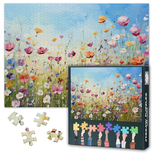 Floral 1000 Teile Puzzle Erwachsene, Jigsaw Puzzles 1000 Stück schwierig und Herausforderung blühende Blume Thema, 70 x 50 cm Familie Puzzle Spiel Nacht Geschenk & Home Decor (Botanic Series) von TISHIRON
