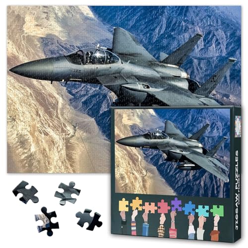 Flugzeug Jigsaw Puzzles 1000 Stück, Fighter Jet Fliegen über Berge Puzzle für Erwachsene 1000 Stück, unmöglich herausfordernde Puzzles, 50x70 cm Flugzeug Jigsaw Puzzles 1000 Stück, Fighter Jet Fliegen über Berge Puzzle für Erwachsene 1000 Stück, unmöglich herausfordernde Puzzles, 50x70 cm von TISHIRON