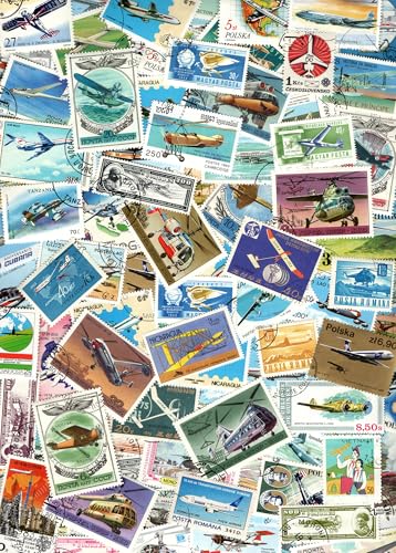 Flugzeuge und Luftfahrt Puzzles für Erwachsene 1000 Teile, Gebrauchte Briefmarken aus Aller Welt Puzzle, Unmögliche 1000 Teile Puzzles für Zuhause Wanddekoration, 50x70 cm von TISHIRON