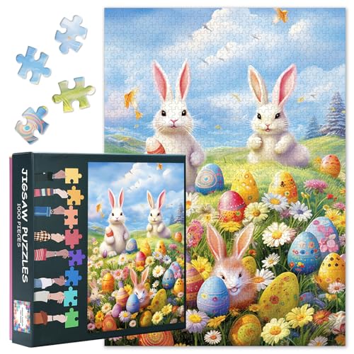 Frohe Ostern Puzzles 1000 Teile Tiere, Kaninchen Puzzle Erwachsene, Eier im Gras Puzzles für Erwachsene, 70 x 50cm Puzzle Impossible Geschicklichkeitsspiel für die Ganze Familie Frohe Ostern Puzzles 1000 Teile Tiere, Kaninchen Puzzle Erwachsene, Eier im Gras Puzzles für Erwachsene, 70 x 50cm Puzzle Impossible Geschicklichkeitsspiel für die Ganze Familie von TISHIRON