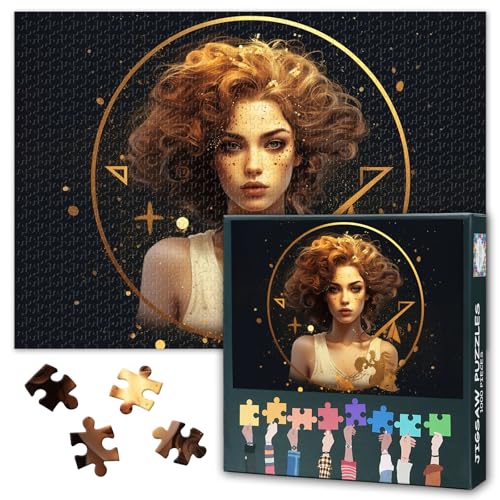 Goldene Serie von Sternzeichen Jigsaw Puzzles für Erwachsene 1000 Stück, Jungfrau in der Verfolgung der ultimativen Puzzles für Erwachsene, unmöglich Jigsaw Puzzle, 50x70 cm Goldene Serie von Sternzeichen Jigsaw Puzzles für Erwachsene 1000 Stück, Jungfrau in der Verfolgung der ultimativen Puzzles für Erwachsene, unmöglich Jigsaw Puzzle, 50x70 cm von TISHIRON