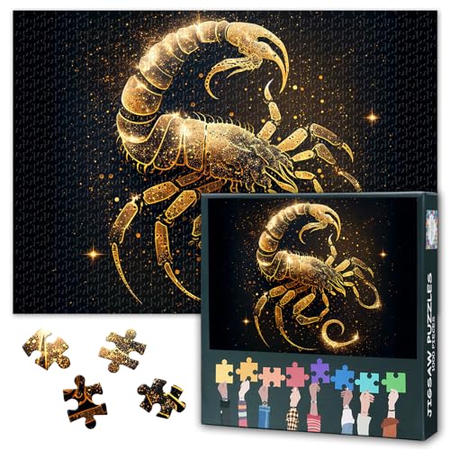 Goldene Serie von Sternzeichen Jigsaw Puzzles für Erwachsene 1000 Stück, energische Skorpion Puzzles für Erwachsene, unmöglich Jigsaw Puzzle, 50x70 cm Goldene Serie von Sternzeichen Jigsaw Puzzles für Erwachsene 1000 Stück, energische Skorpion Puzzles für Erwachsene, unmöglich Jigsaw Puzzle, 50x70 cm von TISHIRON
