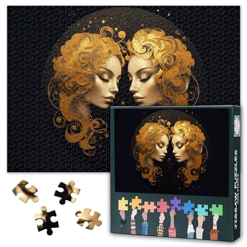Goldene Serie von Sternzeichen Jigsaw Puzzles für Erwachsene 1000 Stück, ungehemmte Zwillinge Puzzles für Erwachsene, unmöglich Jigsaw Puzzle, 50x70 cm Goldene Serie von Sternzeichen Jigsaw Puzzles für Erwachsene 1000 Stück, ungehemmte Zwillinge Puzzles für Erwachsene, unmöglich Jigsaw Puzzle, 50x70 cm von TISHIRON