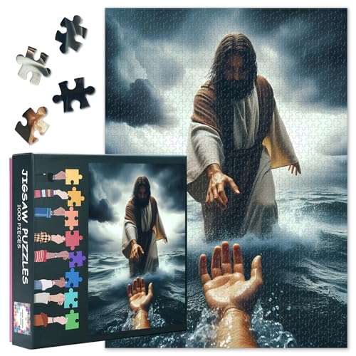 Jesus Puzzles für Erwachsene 1000 Stück, Hand Gottes Puzzle kein Staub, Jesus Christus Gibt eine Hand Home Decor Geburtstagsfeier Herausfordernde Puzzles für Kognitive Training 27.5" x 19.6" Jesus Puzzles für Erwachsene 1000 Stück, Hand Gottes Puzzle kein Staub, Jesus Christus Gibt eine Hand Home Decor Geburtstagsfeier Herausfordernde Puzzles für Kognitive Training 27.5" x 19.6" von TISHIRON