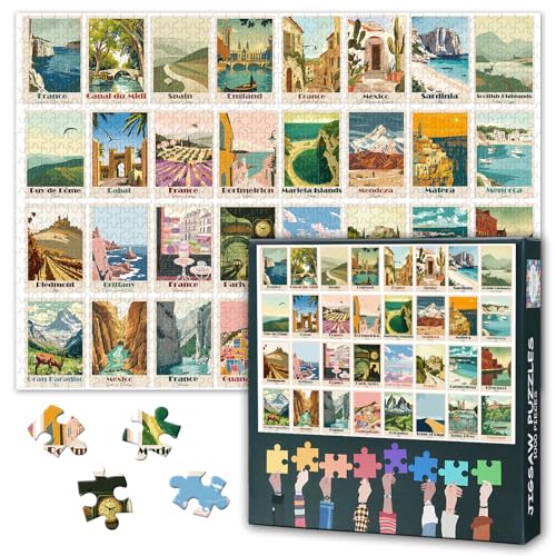 Jigsaw Puzzle Für Erwachsene 1000 Stück Weltreise Puzzles Für Erwachsene Geschenke Herausfordernde Puzzles Sammlung Von Welt Landschaft Für Home Decor Familie Spiele 70cmx50cm von TISHIRON
