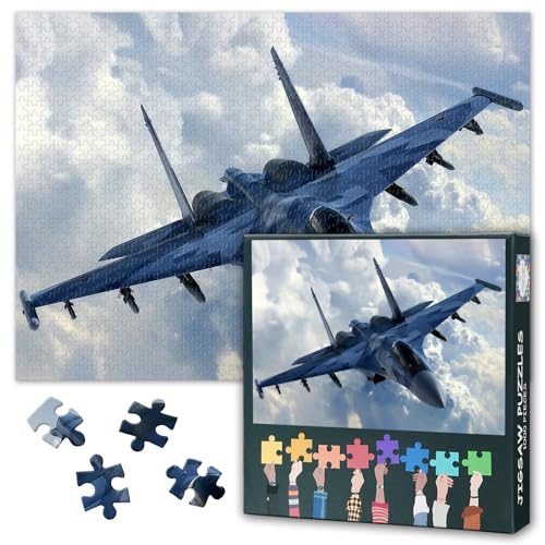 Kämpfer Flugzeug Puzzles für Erwachsene 1000 Stück, Blaue Flugzeug Puzzles für Erwachsene, unmöglich herausfordernde Puzzles, 50x70 cm Kämpfer Flugzeug Puzzles für Erwachsene 1000 Stück, Blaue Flugzeug Puzzles für Erwachsene, unmöglich herausfordernde Puzzles, 50x70 cm von TISHIRON