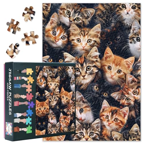 Katzen-Puzzle, 1000 Teile für Erwachsene, Tier-Kaleidoskop-Puzzle, Erwachsenen- und Jugendliche, Familien-Herausforderungsspiel, Heim-Wanddekoration, ideal für Puzzle-Enthusiasten, Fertige Größe: 70 x Katzen-Puzzle, 1000 Teile für Erwachsene, Tier-Kaleidoskop-Puzzle, Erwachsenen- und Jugendliche, Familien-Herausforderungsspiel, Heim-Wanddekoration, ideal für Puzzle-Enthusiasten, Fertige Größe: 70 x von TISHIRON