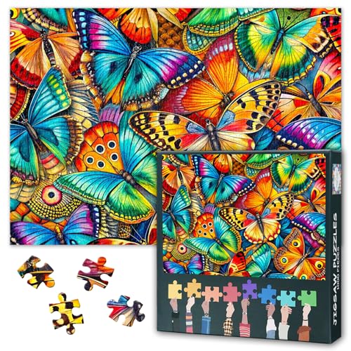 Künstlerisches Schmetterlingsflügel Puzzle 1000 Teile - Handgezeichnetes Muster, 50x70 cm Premium-Karton mit Mattfinish für Sammler & Naturkunst Künstlerisches Schmetterlingsflügel Puzzle 1000 Teile - Handgezeichnetes Muster, 50x70 cm Premium-Karton mit Mattfinish für Sammler & Naturkunst von TISHIRON