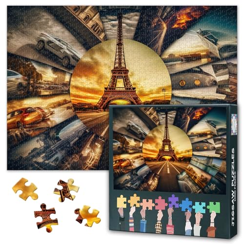 Landschaft 1000 Teile Puzzle für Erwachsene, Fotocollage des Eiffelturms Jigsaw Puzzles 1000 Teile, Imaginary Landscapes Impossible Puzzle, 19,5 x 27,5 Zoll Landschaft 1000 Teile Puzzle für Erwachsene, Fotocollage des Eiffelturms Jigsaw Puzzles 1000 Teile, Imaginary Landscapes Impossible Puzzle, 19,5 x 27,5 Zoll von TISHIRON