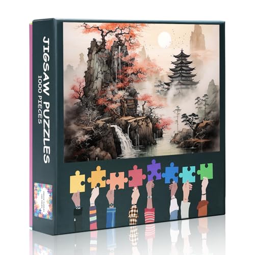 Landschaftspuzzle - 1000 Teile Puzzle für Erwachsene, Berg & See Schwierige herausfordernde Puzzles für Erwachsene (27.5 „x19.7“), Familienspielabend Geschenk & Heimdekoration (Cherry Tree) von TISHIRON
