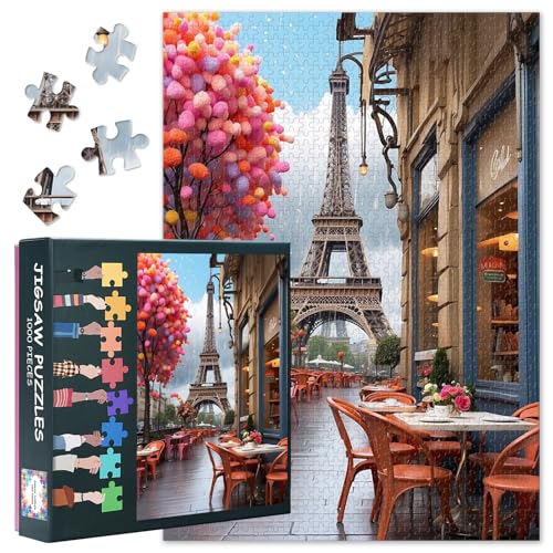 Lebendige Stadt mit Eiffelturm – Puzzle für Erwachsene, 1000 Teile Café in Paris mit Eiffelturm Kunststil Lustige Puzzle-Herausforderung für Erwachsene und Familien – Fertige Größe: 20x27 inch Lebendige Stadt mit Eiffelturm – Puzzle für Erwachsene, 1000 Teile Café in Paris mit Eiffelturm Kunststil Lustige Puzzle-Herausforderung für Erwachsene und Familien – Fertige Größe: 20x27 inch von TISHIRON