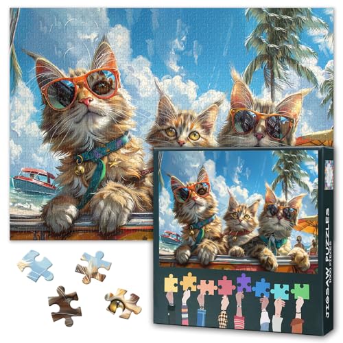 Lustige Tierpuzzles für Erwachsene 1000 Stück Strand Kleine Katze Jigsaw Puzzle Home Wanddekoration Jugendliches Familienspielzeug Herausforderndes Puzzle Geeignet für Spielenächte Größe: 50x70cm Lustige Tierpuzzles für Erwachsene 1000 Stück Strand Kleine Katze Jigsaw Puzzle Home Wanddekoration Jugendliches Familienspielzeug Herausforderndes Puzzle Geeignet für Spielenächte Größe: 50x70cm von TISHIRON