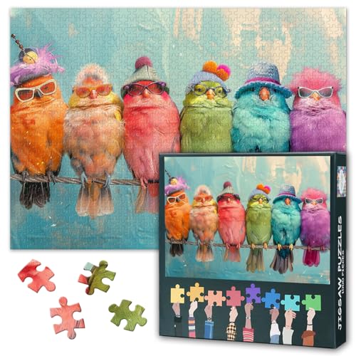 Lustige Vögel Puzzle 1000 Teile für Erwachsene - Brillentragende Tiercharaktere, Spielerisches Premium Puzzle 70x50 cm Lustige Vögel Puzzle 1000 Teile für Erwachsene - Brillentragende Tiercharaktere, Spielerisches Premium Puzzle 70x50 cm von TISHIRON