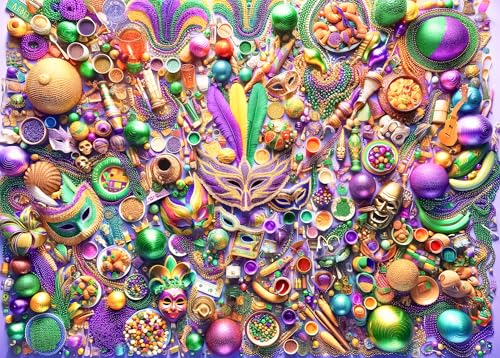 Maske 1000 Stück Puzzle für Erwachsene, Gorgeous Masken und Tonnen von Dekorationen Jigsaw Puzzles 1000 Stück, unmöglich herausfordernde schwierige Jigsaw Puzzles für Erwachsene, 50x70 cm von TISHIRON
