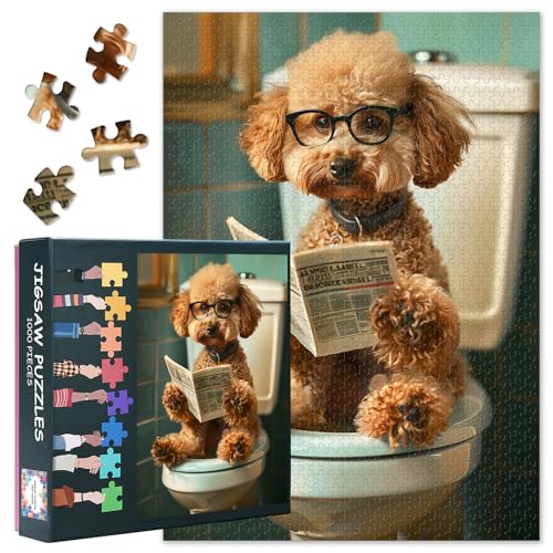 Miniatur Pudel Puzzles für Erwachsene - Puzzles 1000 Teile für Erwachsene, 70 x 50 cm Lustige Hundekunst Schwieriges und herausforderndes Puzzlespiel für Wanddekoration (Animals Series) von TISHIRON