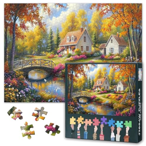Naturlandschaft 1000-teiliges Puzzle für Erwachsene, ländliche Landschaft Puzzleteile für Erwachsene Herausforderndes Familienspiel Geschenk für Familie und Freunde 70 x 50 cm von TISHIRON