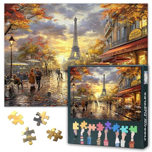 Paris Stadtpanorama Puzzle 1000 Teile für Erwachsene - Eiffelturm & Romantische Straßenszene, Premium Europapuzzle 70x50 cm Paris Stadtpanorama Puzzle 1000 Teile für Erwachsene - Eiffelturm & Romantische Straßenszene, Premium Europapuzzle 70x50 cm von TISHIRON
