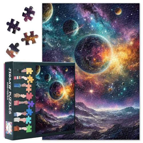 Planet Jigsaw Puzzles - 1000 Teile Puzzle für Erwachsene Galaxie, Milchstraße Thema herausfordernde Puzzles für Erwachsene (70 x 50 cm), Familie Spielabend Geschenk & Home Decor (Universe Serie) von TISHIRON