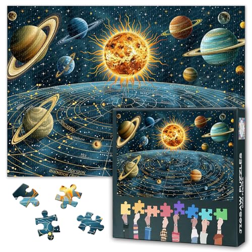 Planetensystem Puzzle 1000 Teile Erwachsene - Sonne & Planeten Astronomie Kunst, Hochwertiges Puzzlebrett mit Motivgröße 70x50 cm Planetensystem Puzzle 1000 Teile Erwachsene - Sonne & Planeten Astronomie Kunst, Hochwertiges Puzzlebrett mit Motivgröße 70x50 cm von TISHIRON