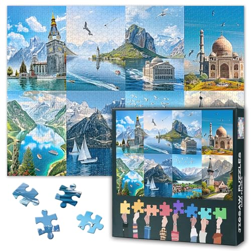 Puzzle 1000 Stück für Erwachsene Touristenattraktionen Puzzles 1000 Stück Landschaft Puzzle Home Wanddekoration Lustig Herausfordernd Geeignet für Spielnächte Größe: 70x50cm Puzzle 1000 Stück für Erwachsene Touristenattraktionen Puzzles 1000 Stück Landschaft Puzzle Home Wanddekoration Lustig Herausfordernd Geeignet für Spielnächte Größe: 70x50cm von TISHIRON