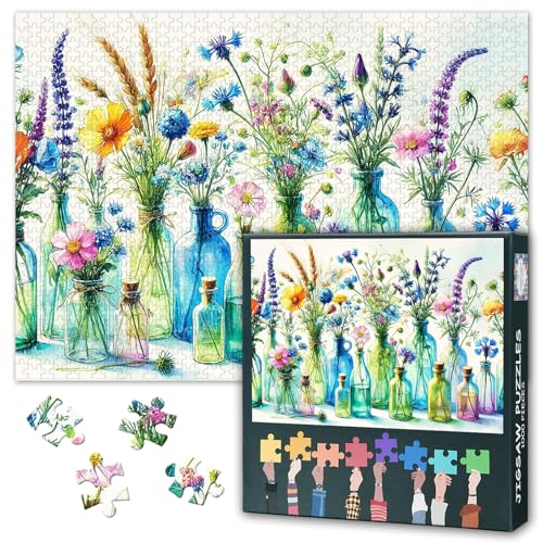 Puzzle 1000 Teile, Aquarellflaschen Puzzles für Erwachsene, Flaschenvasen-Puzzle, Puzzles für intellektuelle Herausforderungen für Erwachsene 1000 Teile, Fertige Größe 50 x 70 cm Puzzle 1000 Teile, Aquarellflaschen Puzzles für Erwachsene, Flaschenvasen-Puzzle, Puzzles für intellektuelle Herausforderungen für Erwachsene 1000 Teile, Fertige Größe 50 x 70 cm von TISHIRON