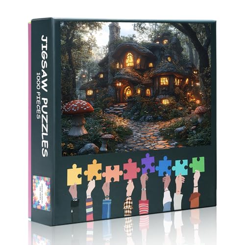 Puzzle 1000 Teile – 1000 Teile Puzzle für Erwachsene, skurrile Pilzhaus-Waldszene mit verzauberten Zauberpilzen – 69,8 x 50 cm Puzzle 1000 Teile – 1000 Teile Puzzle für Erwachsene, skurrile Pilzhaus-Waldszene mit verzauberten Zauberpilzen – 69,8 x 50 cm von TISHIRON