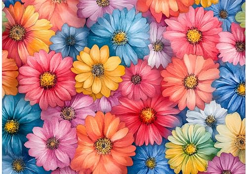 Puzzle 1000 Teile - Blühende Bunte Blumen 1000 Puzzle, Geschicklichkeitsspiel für Die Ganze Familie, Blumen Buntes Legespiel, Erwachsenenpuzzle ab 6 Jahre Fertige Größe 50x70cm Puzzle 1000 Teile - Blühende Bunte Blumen 1000 Puzzle, Geschicklichkeitsspiel für Die Ganze Familie, Blumen Buntes Legespiel, Erwachsenenpuzzle ab 6 Jahre Fertige Größe 50x70cm von TISHIRON