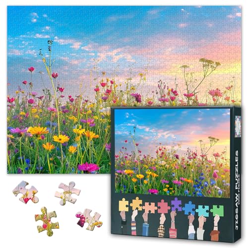 Puzzle 1000 Teile - Blumen Legespiel Leicht zu lösendes Puzzles für Erwachsene und Kinder ab 9 Jahren Blumen Puzzle 1000 teiles Fertige Größe 50x70cm Puzzle 1000 Teile - Blumen Legespiel Leicht zu lösendes Puzzles für Erwachsene und Kinder ab 9 Jahren Blumen Puzzle 1000 teiles Fertige Größe 50x70cm von TISHIRON