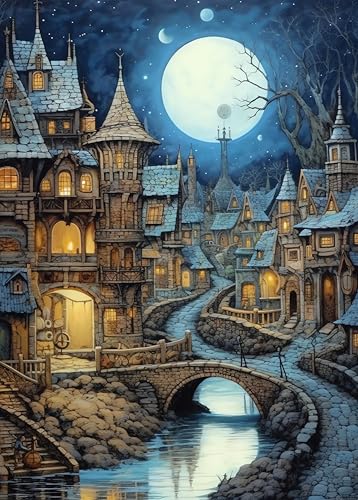 Puzzle 1000 Teile Erwachsene - Alte Burg, 1000 Puzzle Lernspiele für die ganze Familie Unterhaltung für einen ruhigen Abend Fertige Größe 50x70cm von TISHIRON