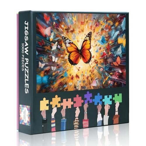 Puzzle 1000 Teile Erwachsene - Schmetterling Thema Jigsaw Puzzle (70 x 50 cm), Insekt herausfordernde Puzzles für Erwachsene, Familienspiel für Männer & Frauen (Home Decor Geschenk) von TISHIRON