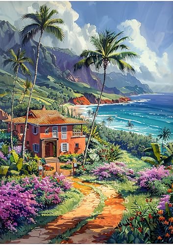 Puzzle 1000 Teile Erwachsene - Strandhaus 1000 Teiles Puzzle für Erwachsene und Kinder ab 9 Jahren Küste Meerblick Geschicklichkeitsspiel für die ganze Familie Fertige Größe 50x70cm Puzzle 1000 Teile Erwachsene - Strandhaus 1000 Teiles Puzzle für Erwachsene und Kinder ab 9 Jahren Küste Meerblick Geschicklichkeitsspiel für die ganze Familie Fertige Größe 50x70cm von TISHIRON