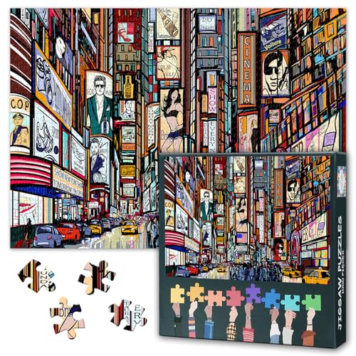 Puzzle 1000 Teile NYC Street Art Bunte Graffiti Urban Landscape Puzzle Erwachsene Familie Aktivität Geschenk 27,5 x 19,7 Zoll von TISHIRON