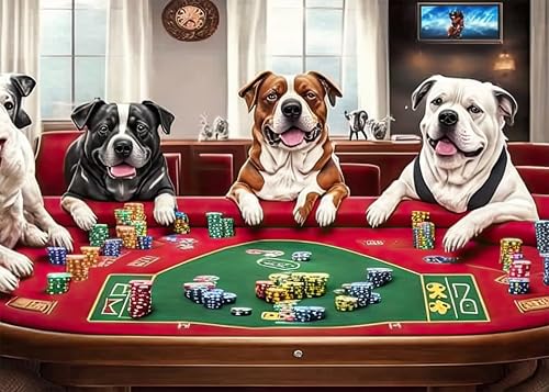 Puzzle 1000 Teile - Süße Hunde Spielen Poker im Casino 1000 Puzzle, Geschicklichkeitsspiel für Die Ganze Familie, Erwachsenenpuzzle ab 6 Jahre Fertige Größe 50x70cm Puzzle 1000 Teile - Süße Hunde Spielen Poker im Casino 1000 Puzzle, Geschicklichkeitsspiel für Die Ganze Familie, Erwachsenenpuzzle ab 6 Jahre Fertige Größe 50x70cm von TISHIRON