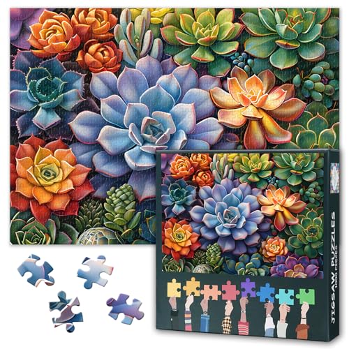 Puzzle 1000 Teile Sukkulenten, Puzzles für Erwachsene 1000 - Bloom Plant Art, Hard Impossible Puzzle 70 x 50 cm, Lernspiele für Familie, Geburtstagsfeier Geschenkidee Puzzle 1000 Teile Sukkulenten, Puzzles für Erwachsene 1000 - Bloom Plant Art, Hard Impossible Puzzle 70 x 50 cm, Lernspiele für Familie, Geburtstagsfeier Geschenkidee von TISHIRON