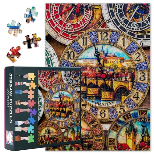 Puzzle 1000 Teile - Uhr 1000 Puzzle, Geschicklichkeitsspiel für Die Ganze Familie, Digitales Design Buntes Legespiel, Erwachsenenpuzzle ab 6 Jahre Fertige Größe 50x70cm Puzzle 1000 Teile - Uhr 1000 Puzzle, Geschicklichkeitsspiel für Die Ganze Familie, Digitales Design Buntes Legespiel, Erwachsenenpuzzle ab 6 Jahre Fertige Größe 50x70cm von TISHIRON
