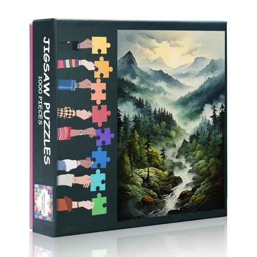 Puzzle 1000 Teile - Waldlandschaft Kunst, Puzzles für Erwachsene 1000 Teile (Mountain Series), Herausfordernde Puzzles, Lernspiele Heimdekoration (70 x 50 cm) von TISHIRON