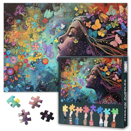 Puzzle 1000 Teile für Erwachsene, echtes und imaginäres Puzzle, Frauen freudige Transformationspuzzle, intellektuelle Herausforderung, fertige Größe 50 x 70 cm Puzzle 1000 Teile für Erwachsene, echtes und imaginäres Puzzle, Frauen freudige Transformationspuzzle, intellektuelle Herausforderung, fertige Größe 50 x 70 cm von TISHIRON